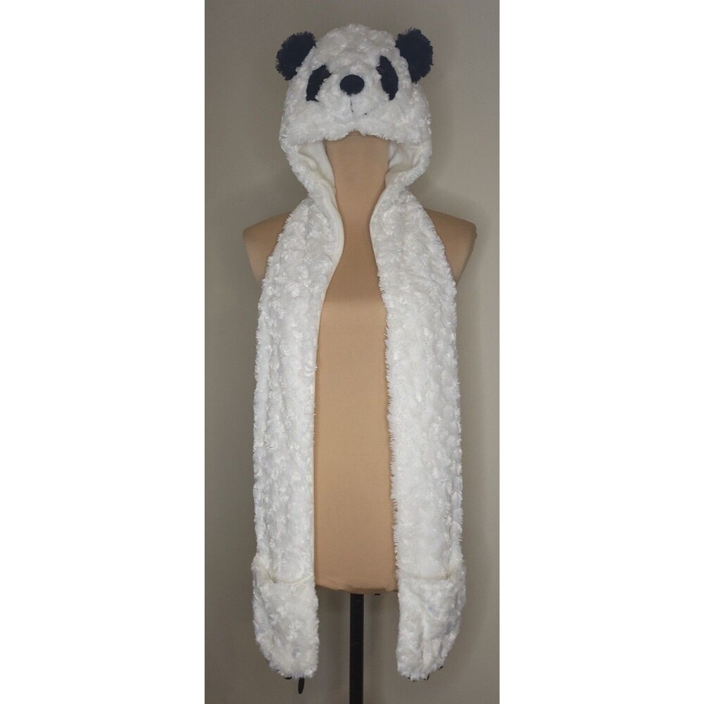 Cute Panda Hat / Scarf Soft Warm Hand Pockets With Paws & Claws